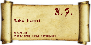 Makó Fanni névjegykártya
