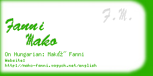 fanni mako business card